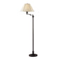 Benzara 150-Watt Black Metal Body Floor Lamp Wth Swing Arm and Fabric Conical Shade