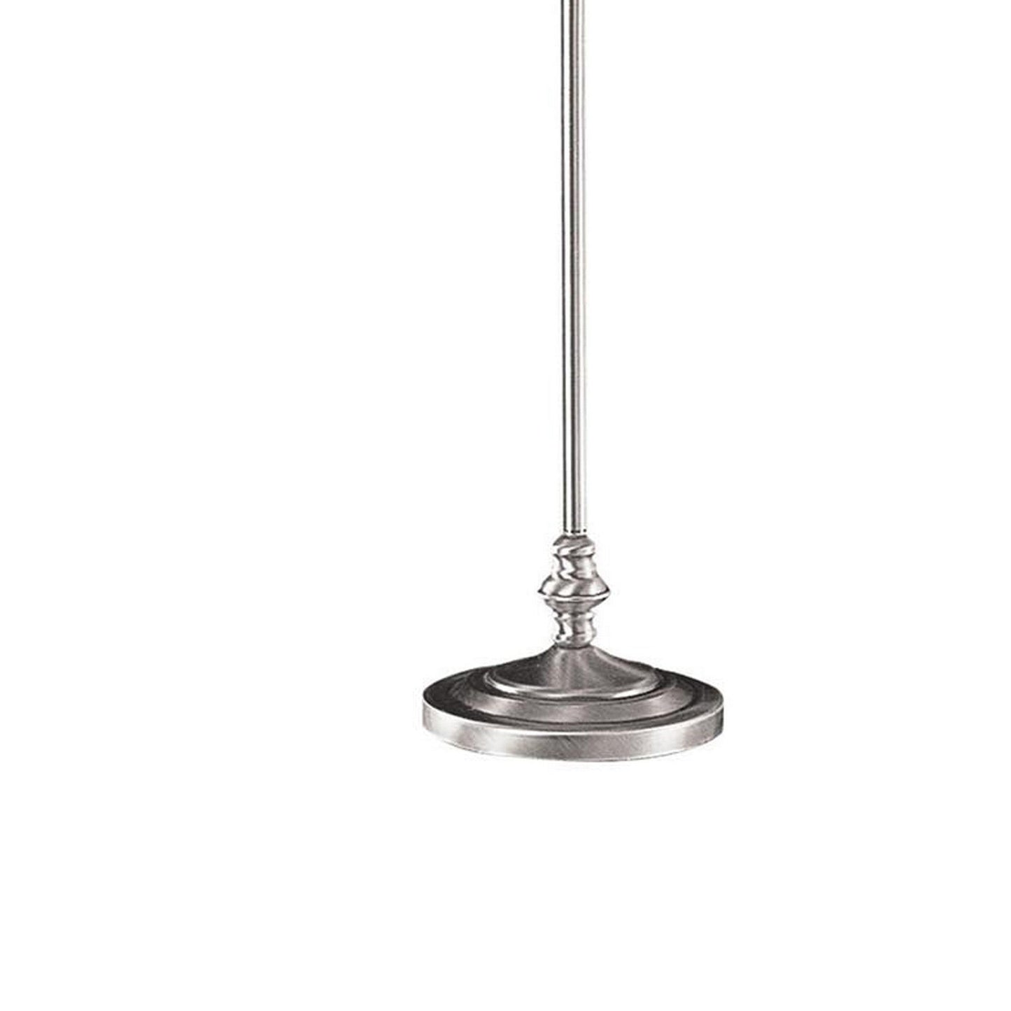 Benzara 150-Watt Silver Metal Floor Lamp With Swing Arm and Fabric Conical Shade