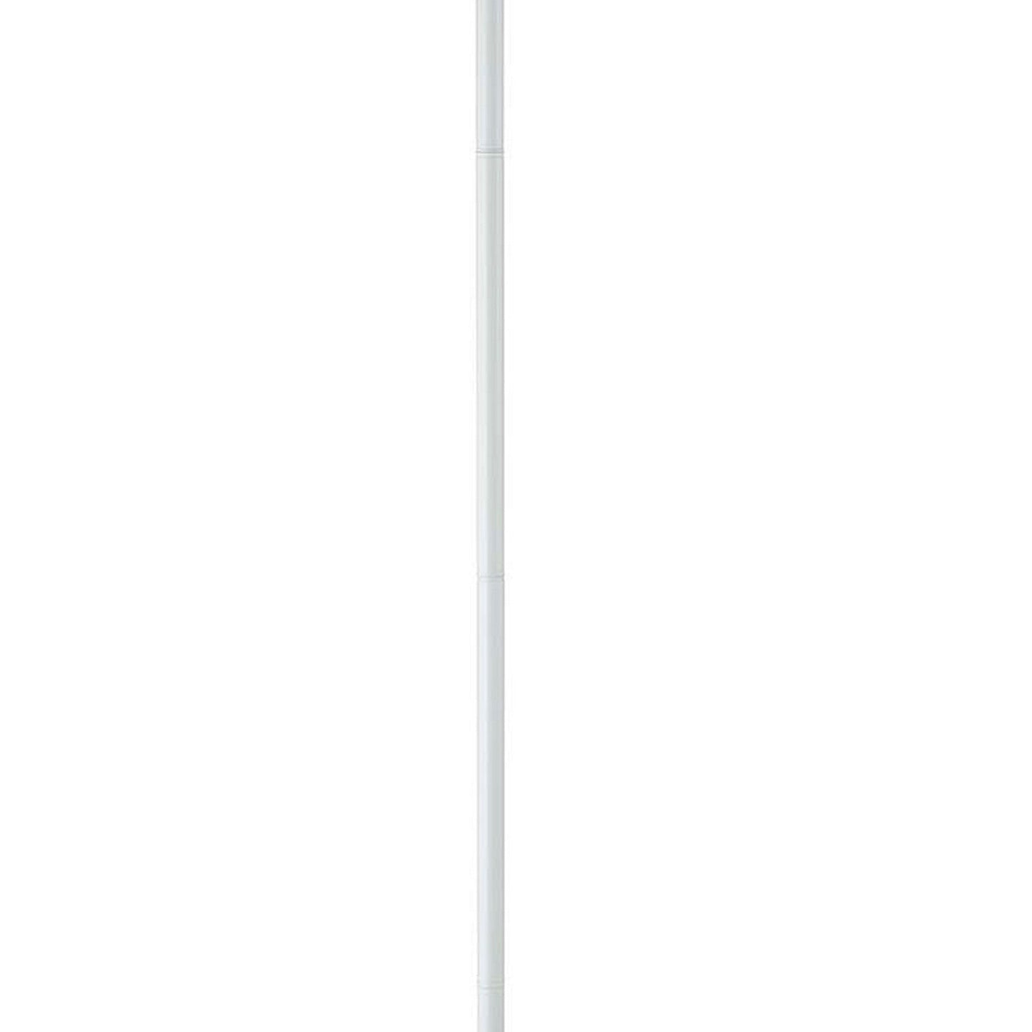 Benzara 3-Way White Torchiere Floor Lamp With Frosted Glass shade and Stable Base