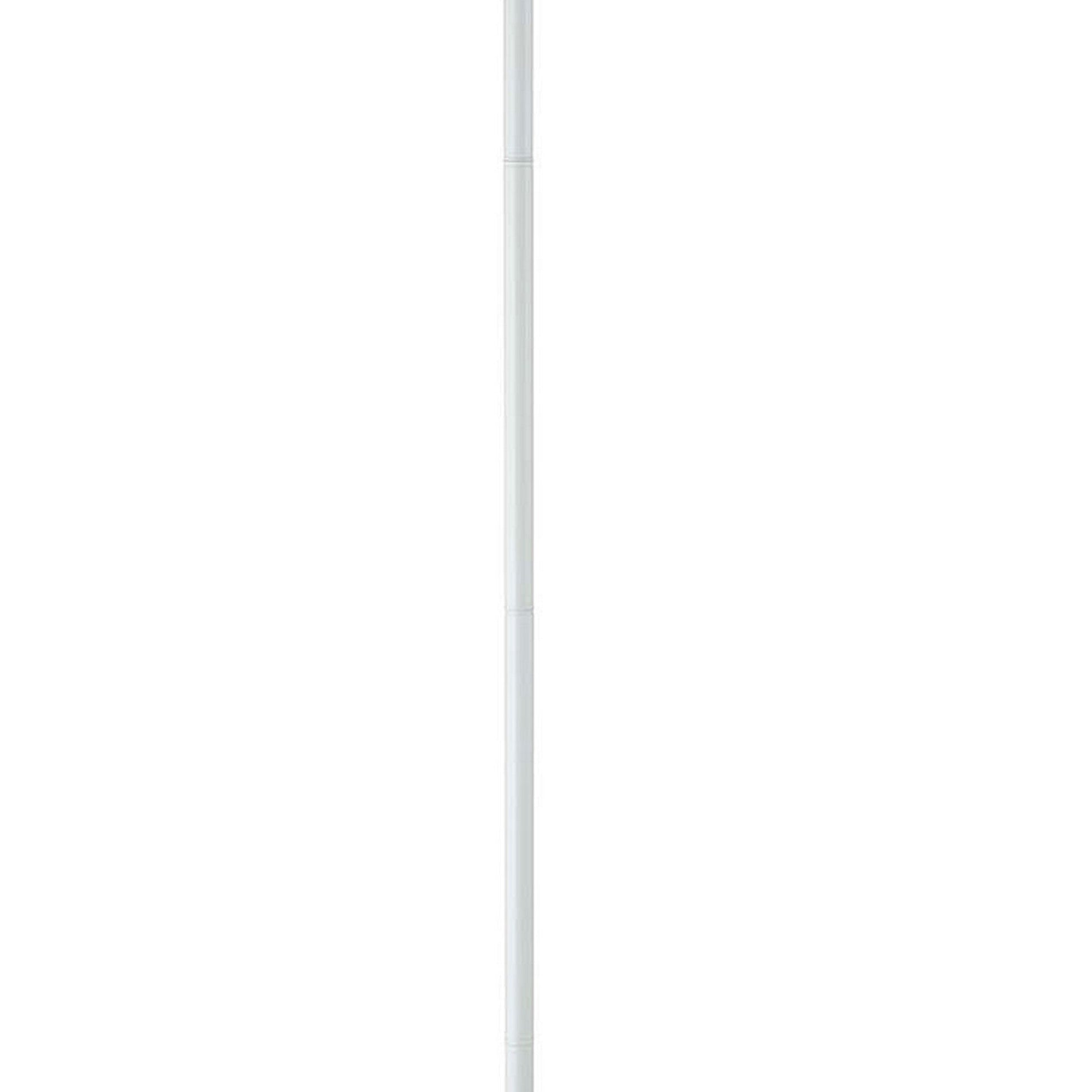 Benzara 3-Way White Torchiere Floor Lamp With Frosted Glass shade and Stable Base