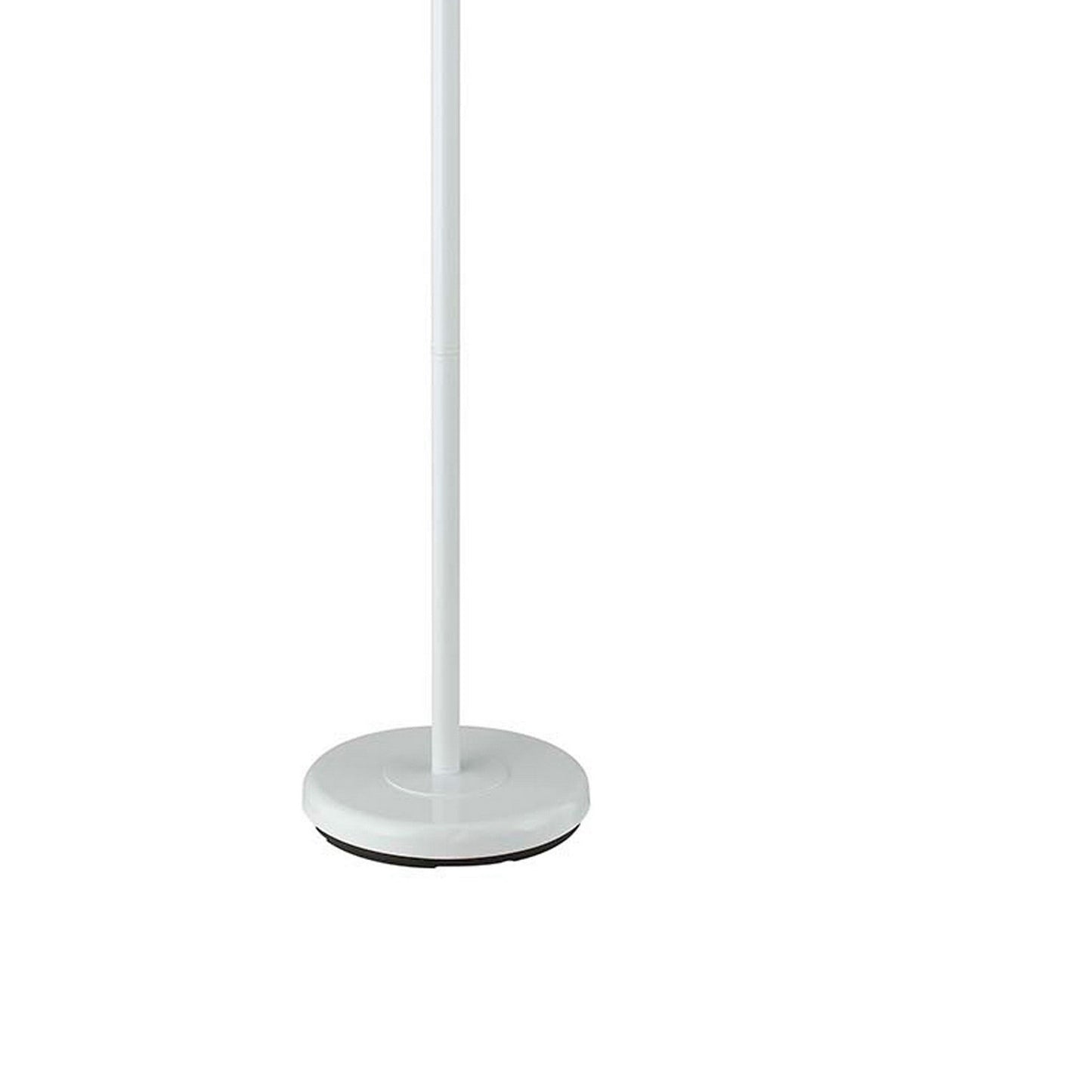 Benzara 3-Way White Torchiere Floor Lamp With Frosted Glass shade and Stable Base