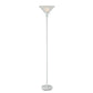 Benzara 3-Way White Torchiere Floor Lamp With Frosted Glass shade and Stable Base