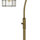 Benzara 60" Antique Brass Metal Downbridge Design Floor Lamp With Caged Shade