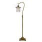 Benzara 60" Antique Brass Metal Downbridge Design Floor Lamp With Caged Shade