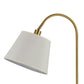 Benzara 60W Gold Metal Floor Lamp With Gooseneck Shape and Stable Base