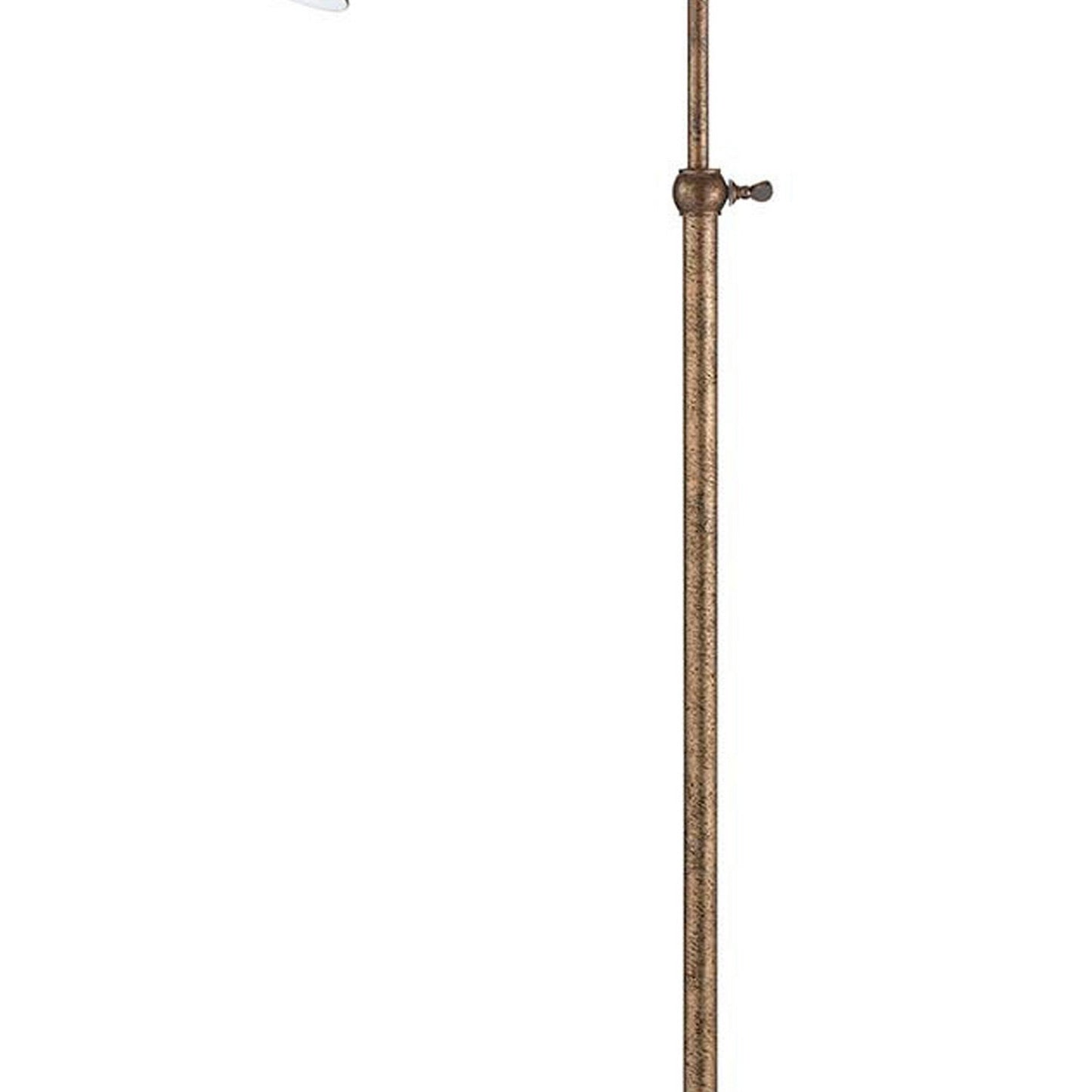 Benzara 62" Bronze Metal Round Floor Lamp With Adjustable Pole