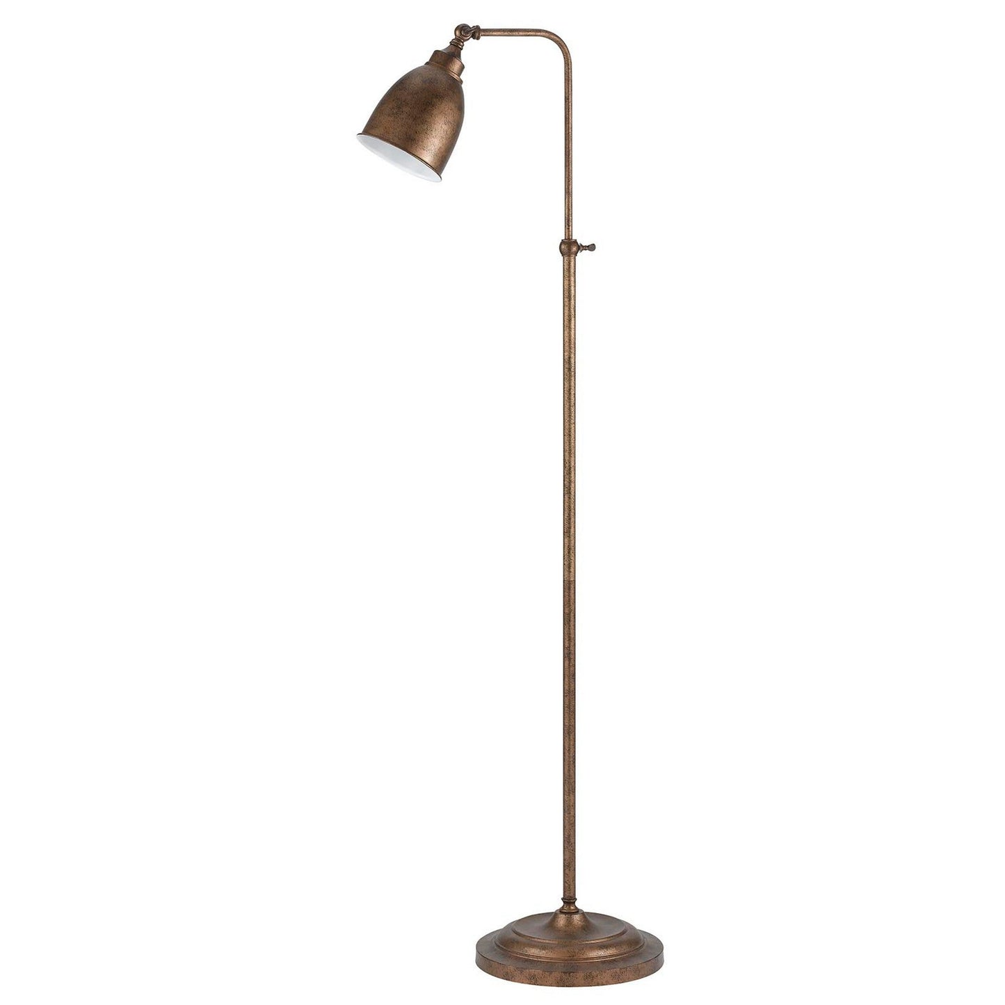 Benzara 62" Bronze Metal Round Floor Lamp With Adjustable Pole