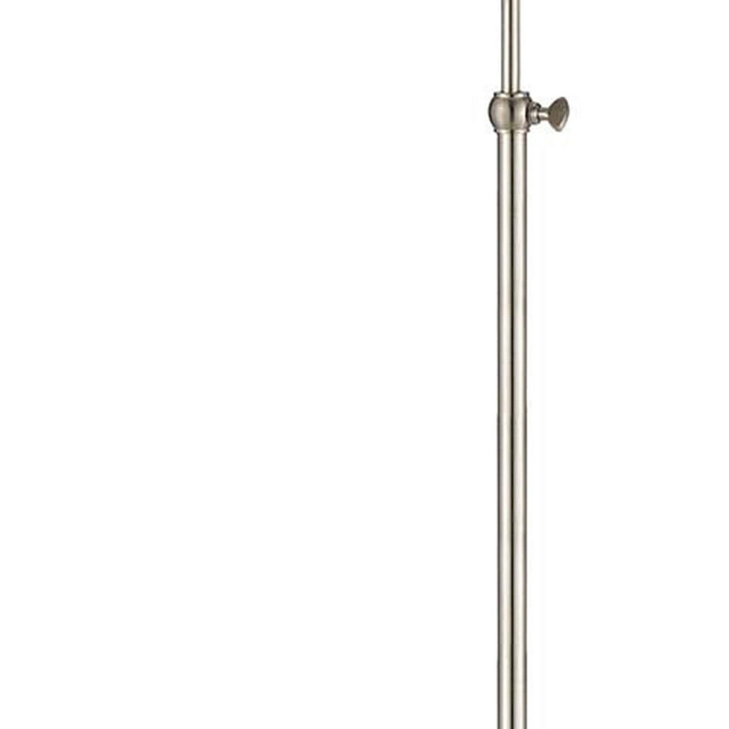 Benzara 62" Silver Metal Round Floor Lamp With Adjustable Pole