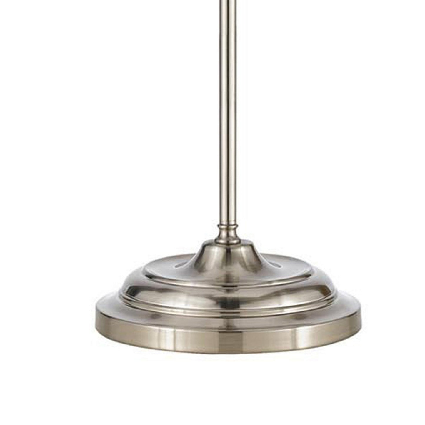 Benzara 62" Silver Metal Round Floor Lamp With Adjustable Pole