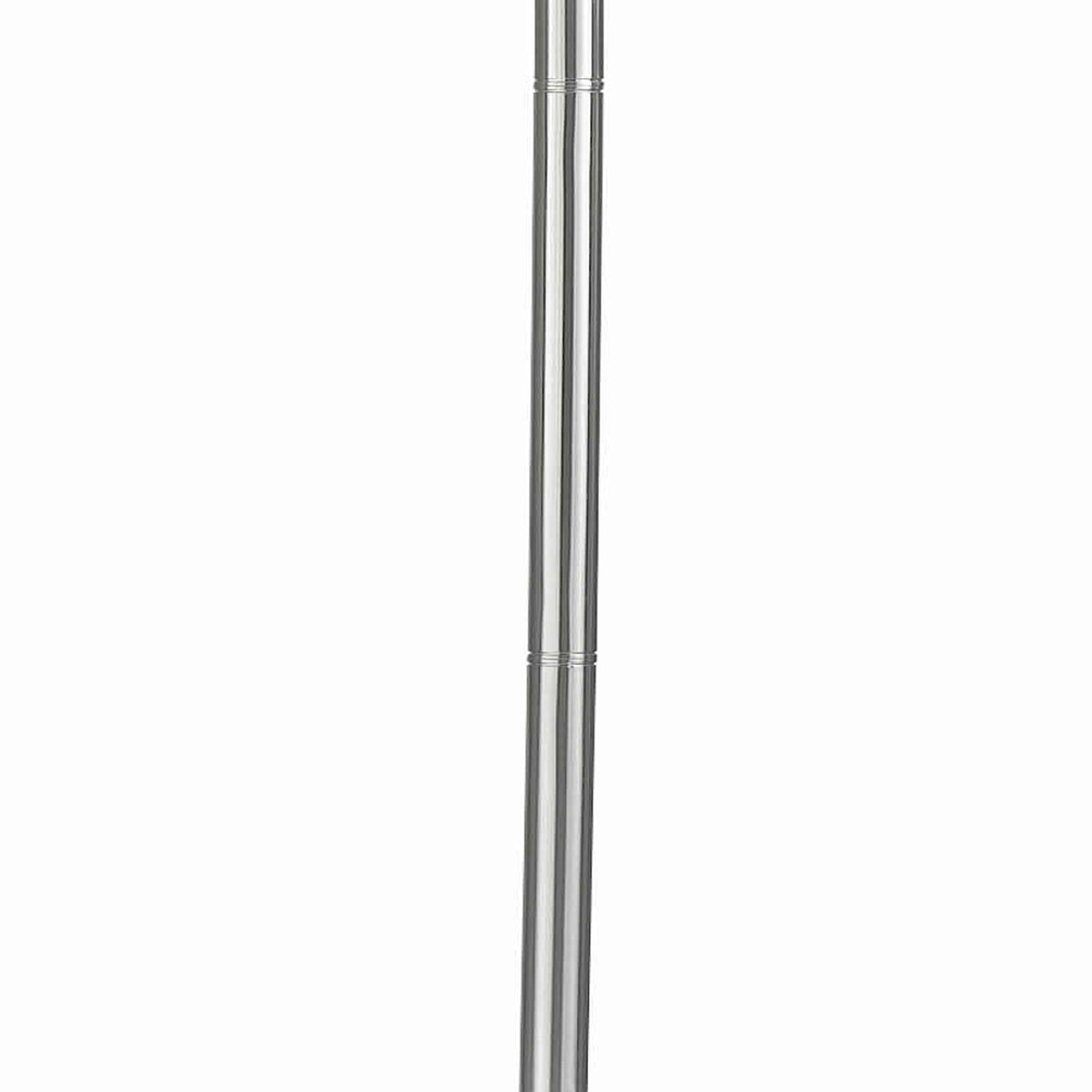 Benzara 70" 3-Way Silver Tubular Metal Body Torchiere Floor Lamp With White Frosted Glass Shade