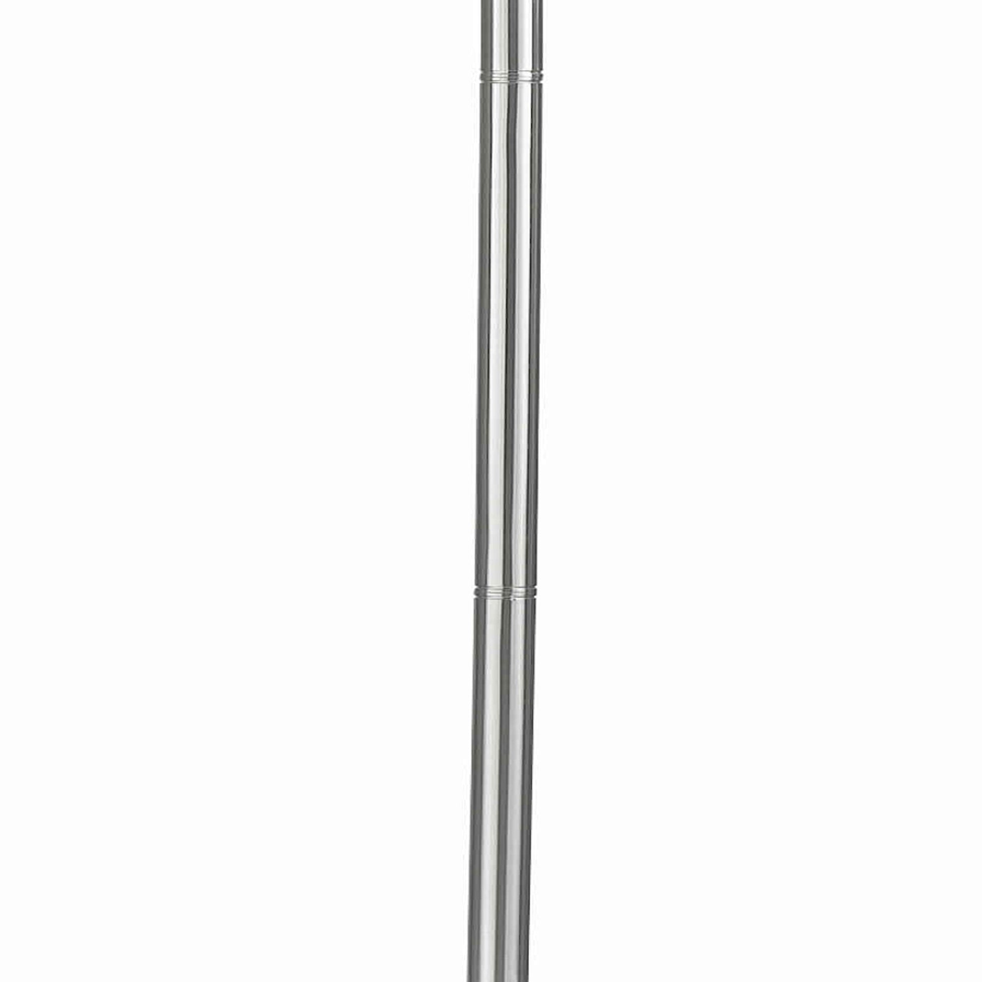 Benzara 70" 3-Way Silver Tubular Metal Body Torchiere Floor Lamp With White Frosted Glass Shade