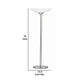 Benzara 70" 3-Way Silver Tubular Metal Body Torchiere Floor Lamp With White Frosted Glass Shade