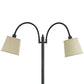 Benzara 80 Watt Black Metal Floor Lamp With Dual Gooseneck and Uno Style Shades