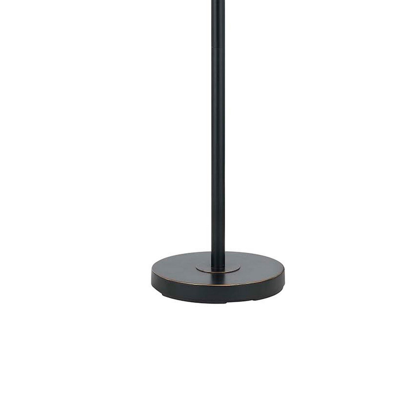 Benzara 80 Watt Black Metal Floor Lamp With Dual Gooseneck and Uno Style Shades