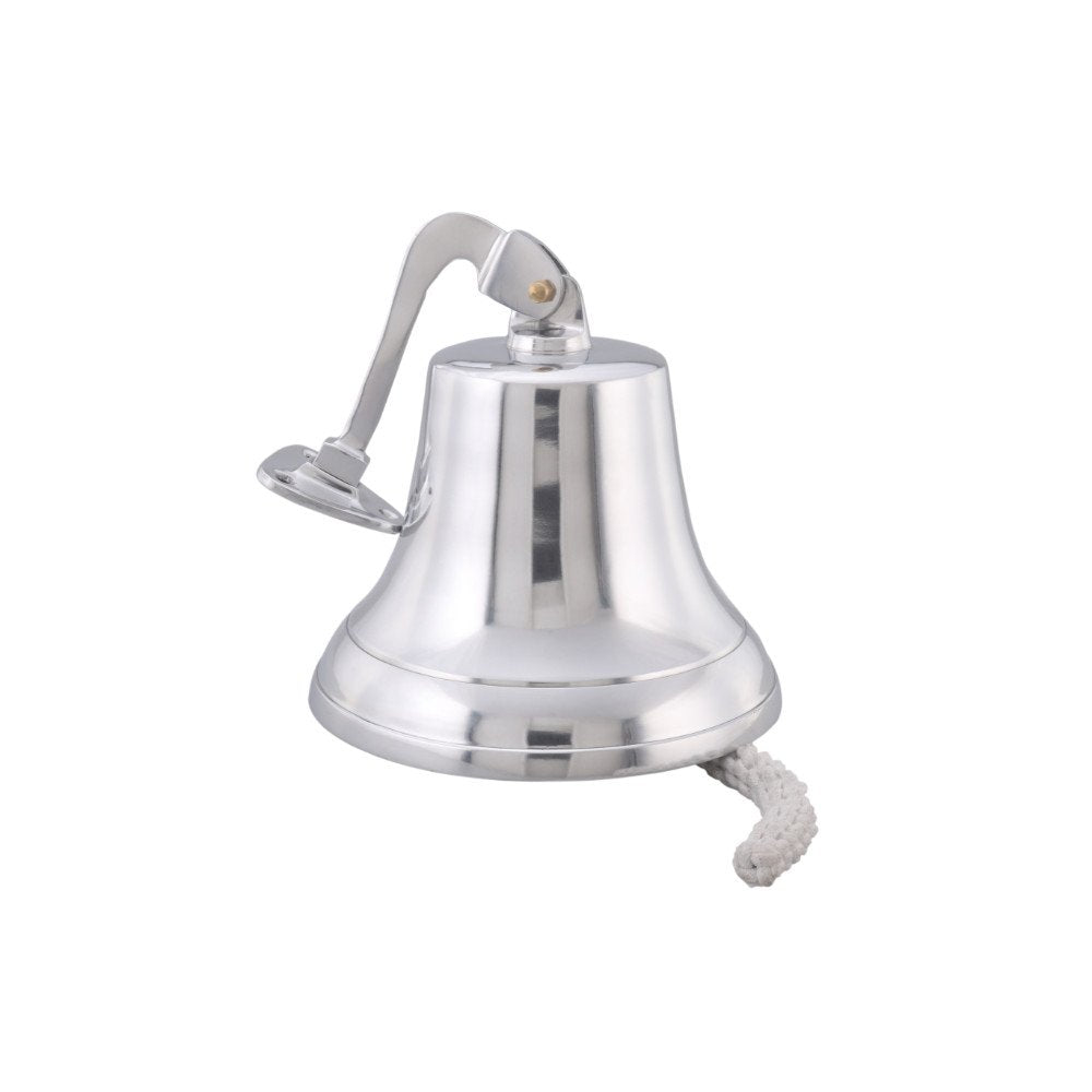 Benzara BM01814 Silver Classic Style Decorative Aluminum Bell With Wall Bracket