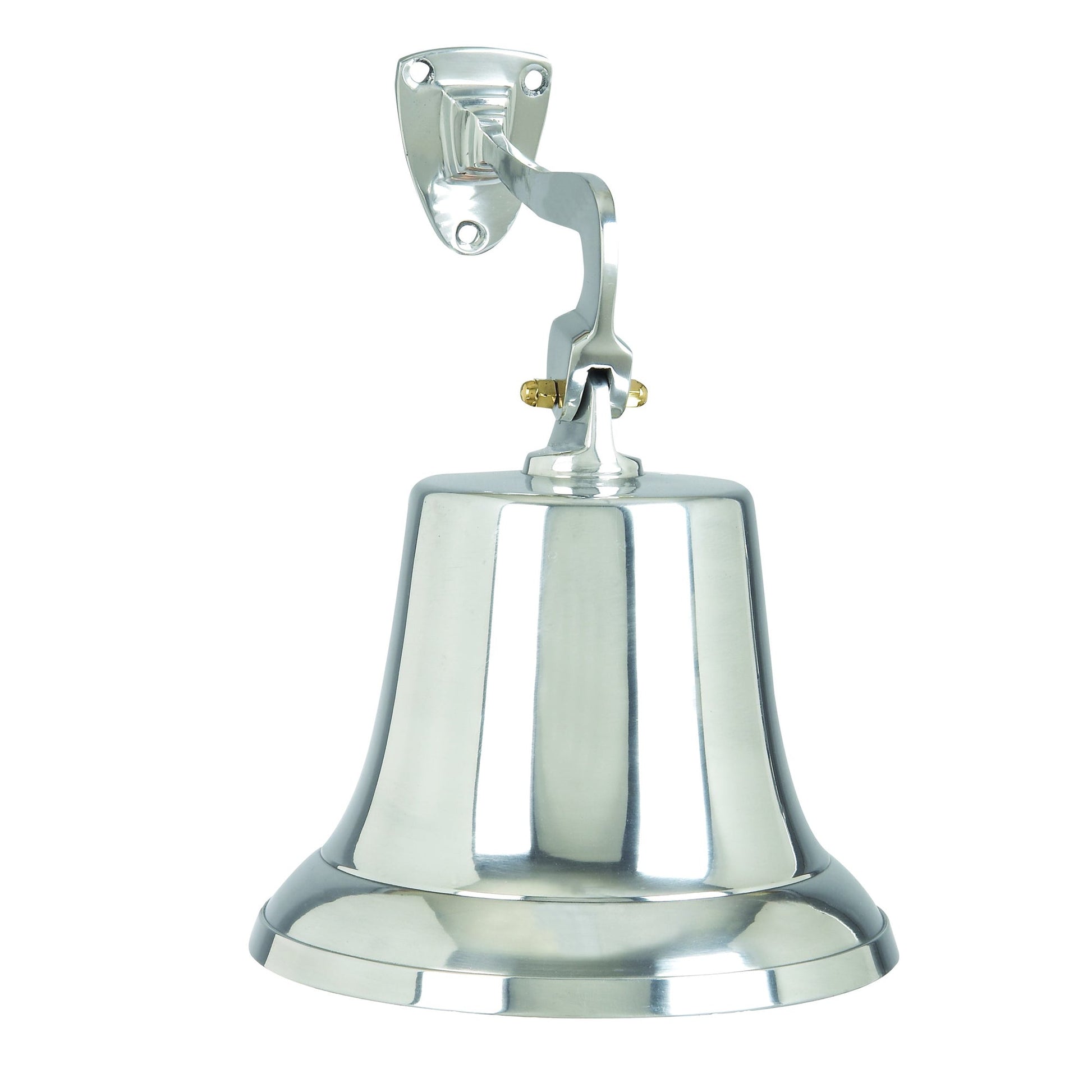 Benzara BM01814 Silver Classic Style Decorative Aluminum Bell With Wall Bracket