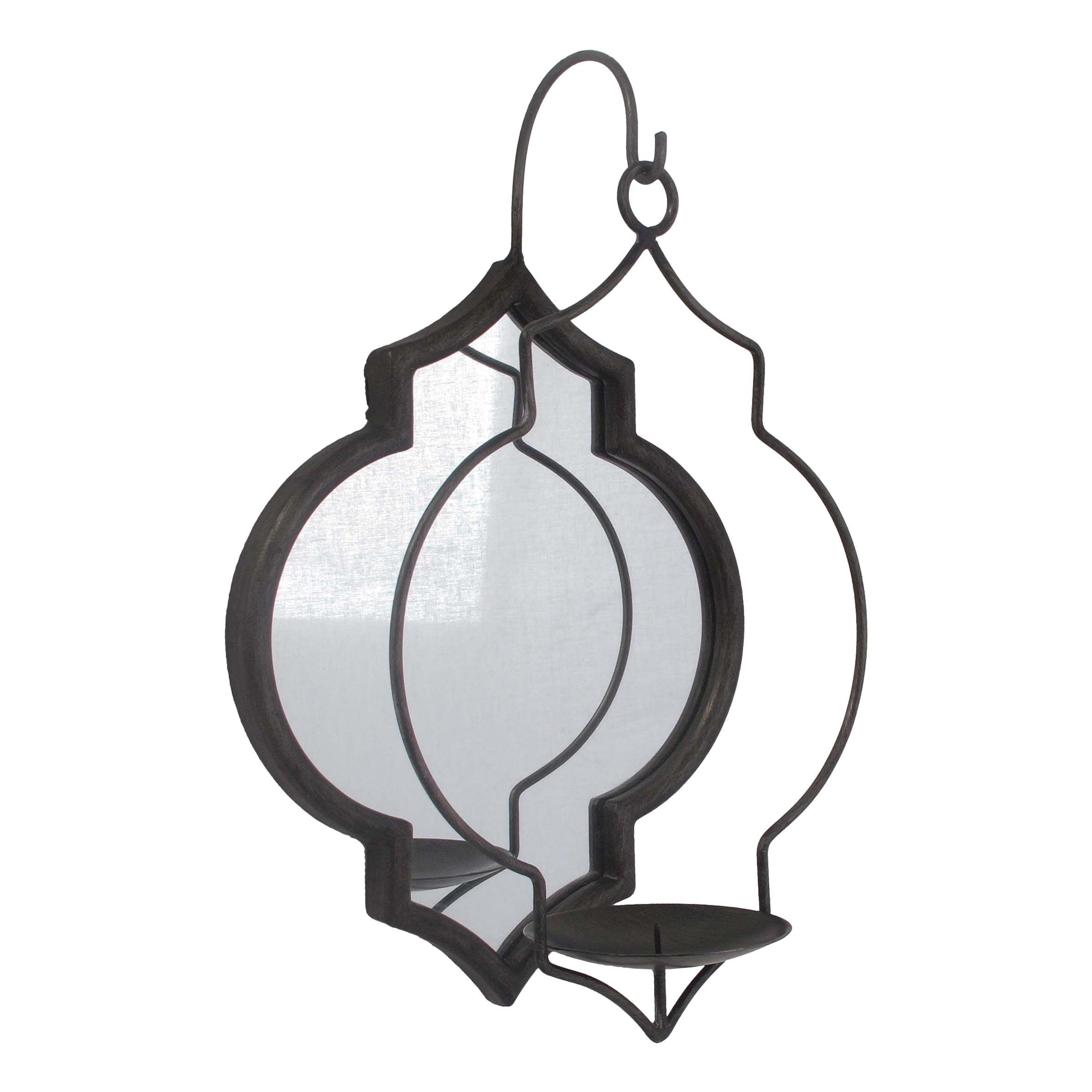 Benzara Metal & Glass Candle Sconce Wall Decor - Brown Finish, 10x31 Inches, Rust-Free Alloy