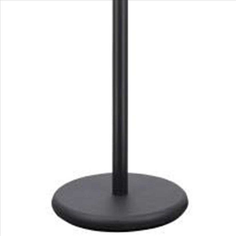 Benzara Black Cage Design Shade Metal Floor Lamp With Pull Chain Switch