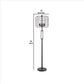 Benzara Black Cage Design Shade Metal Floor Lamp With Pull Chain Switch