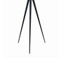 Benzara Black Height Adjustable Metal Tripod Floor Lamp With White Fabric Shade