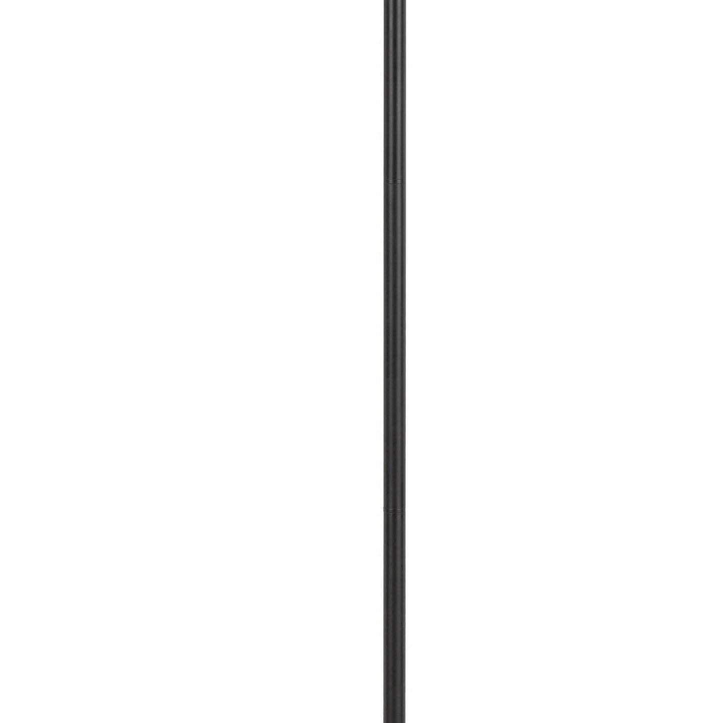 Benzara Black Metal Body Floor Lamp With Adjustable Arm and Textured Glass Shade