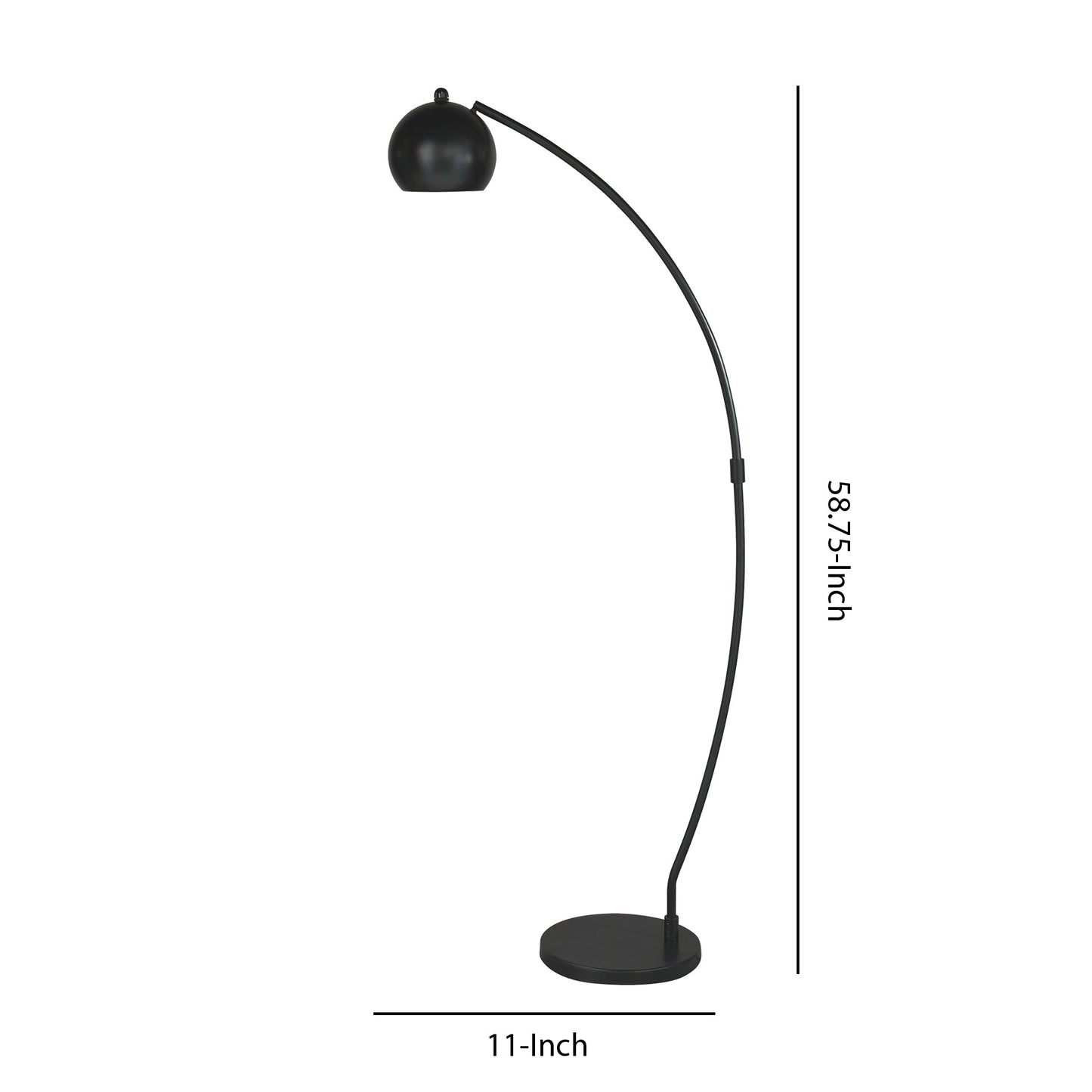 Benzara Black Metal Frame Floor Lamp With Adjustable Shade