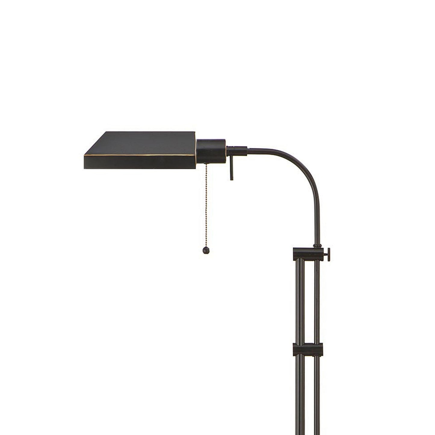 Benzara Black Metal Rectangular Floor Lamp With Adjustable Pole