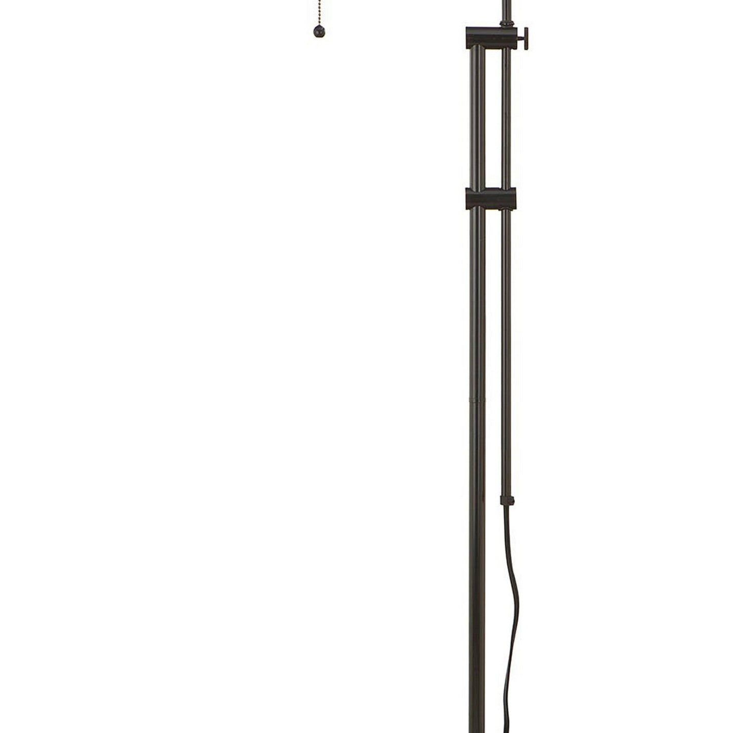 Benzara Black Metal Rectangular Floor Lamp With Adjustable Pole