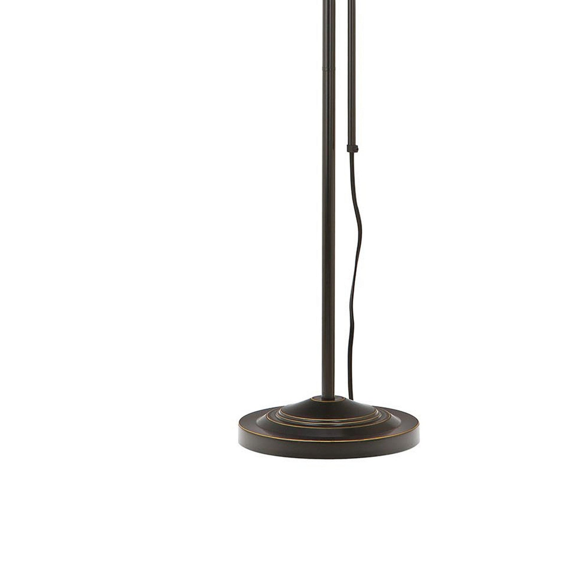 Benzara Black Metal Rectangular Floor Lamp With Adjustable Pole