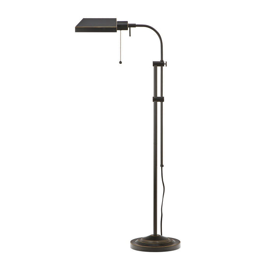 Benzara Black Metal Rectangular Floor Lamp With Adjustable Pole