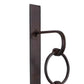 Benzara Black Metal Wall Sconce With Glass Hurricane and Chain Design Holder