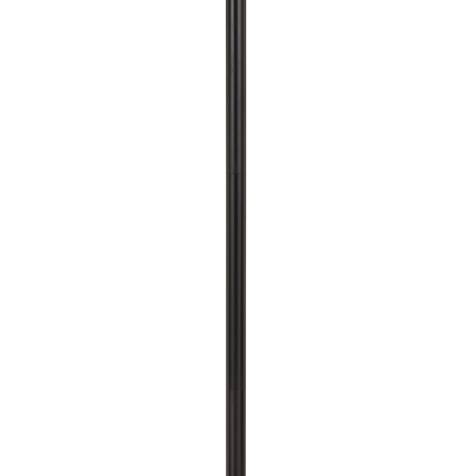 Benzara Black Polyresin Floor Lamp With Multicolored Glass Shade and Pull Chain Switch