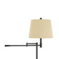 Benzara Black Tubular Metal Stand Floor Lamp With Swing Arm and Beige Shade