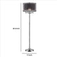 Benzara Black Twisted Crystal Accent Floor Lamp With Dual Fabric Shade