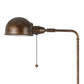 Benzara Bronze Adjustable Height Metal Pharmacy Floor Lamp With Pull Chain Switch