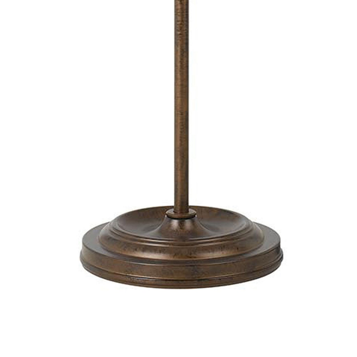 Benzara Bronze Adjustable Height Metal Pharmacy Floor Lamp With Pull Chain Switch