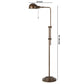 Benzara Bronze Adjustable Height Metal Pharmacy Floor Lamp With Pull Chain Switch