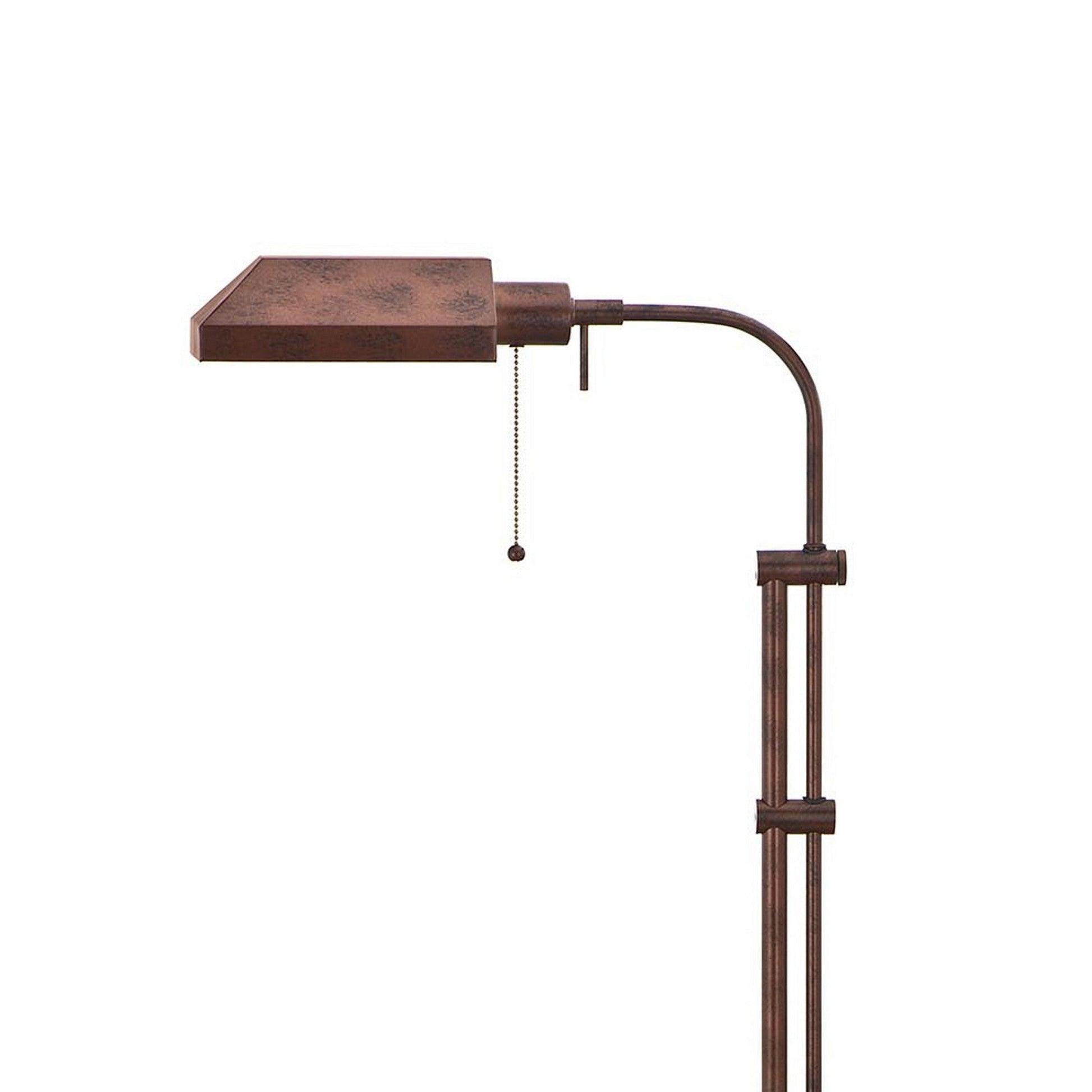 Benzara Bronze Metal Rectangular Floor Lamp With Adjustable Pole