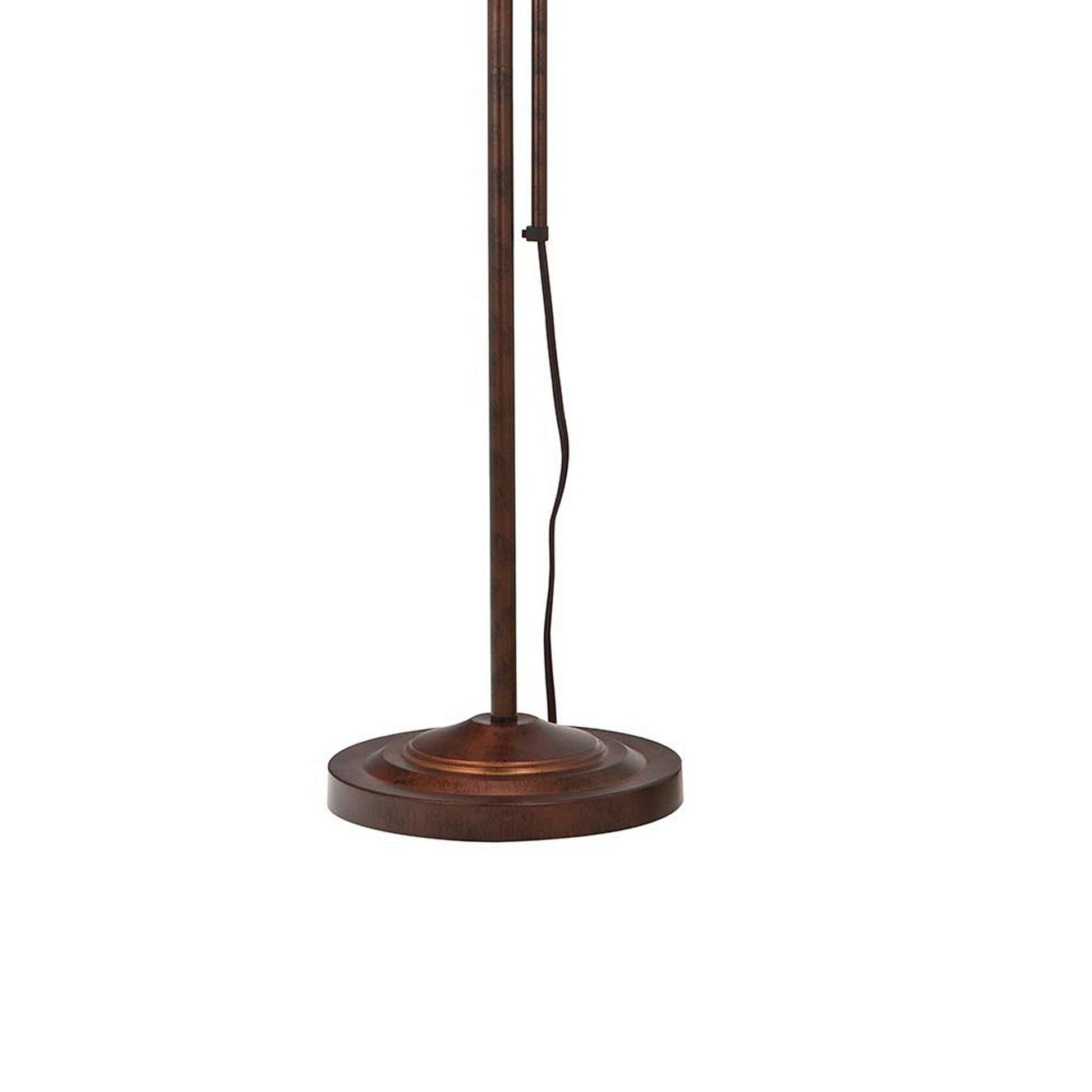 Benzara Bronze Metal Rectangular Floor Lamp With Adjustable Pole