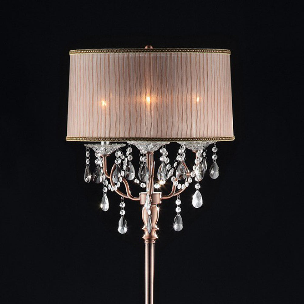 Benzara Cecelia Crystal Floor Lamp With Antler Design