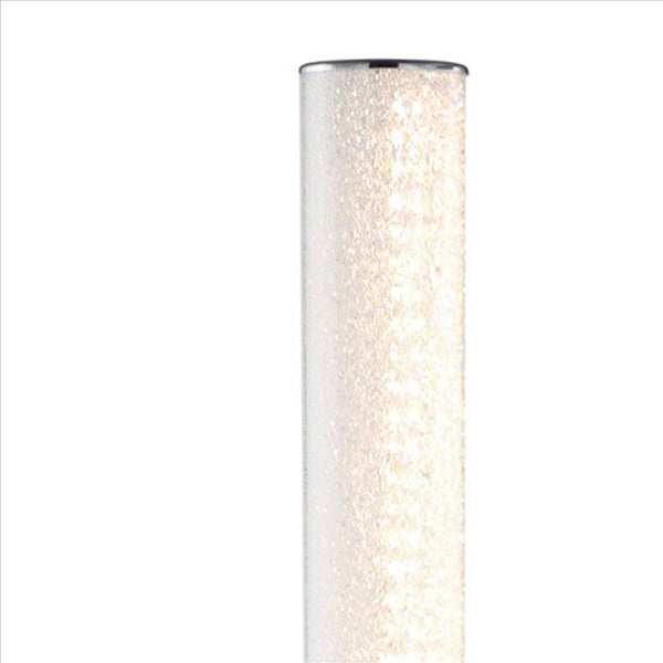 Benzara Clear Column Style Floor Lamp With Sandrock Acrylic Tube