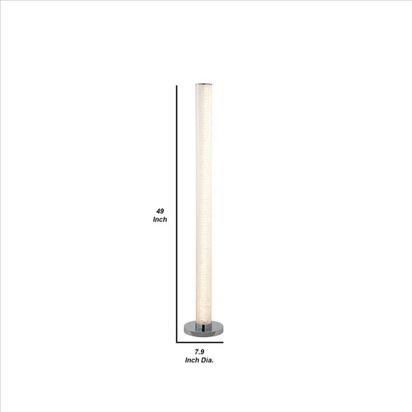 Benzara Clear Column Style Floor Lamp With Sandrock Acrylic Tube