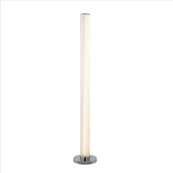 Benzara Clear Column Style Floor Lamp With Sandrock Acrylic Tube