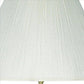 Benzara Cream Stalk Design Metal Floor Lamp With Fabric Pleated Shade