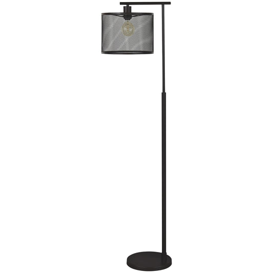 Benzara Dark Bronze Metal Frame Floor Lamp With Caged Shade