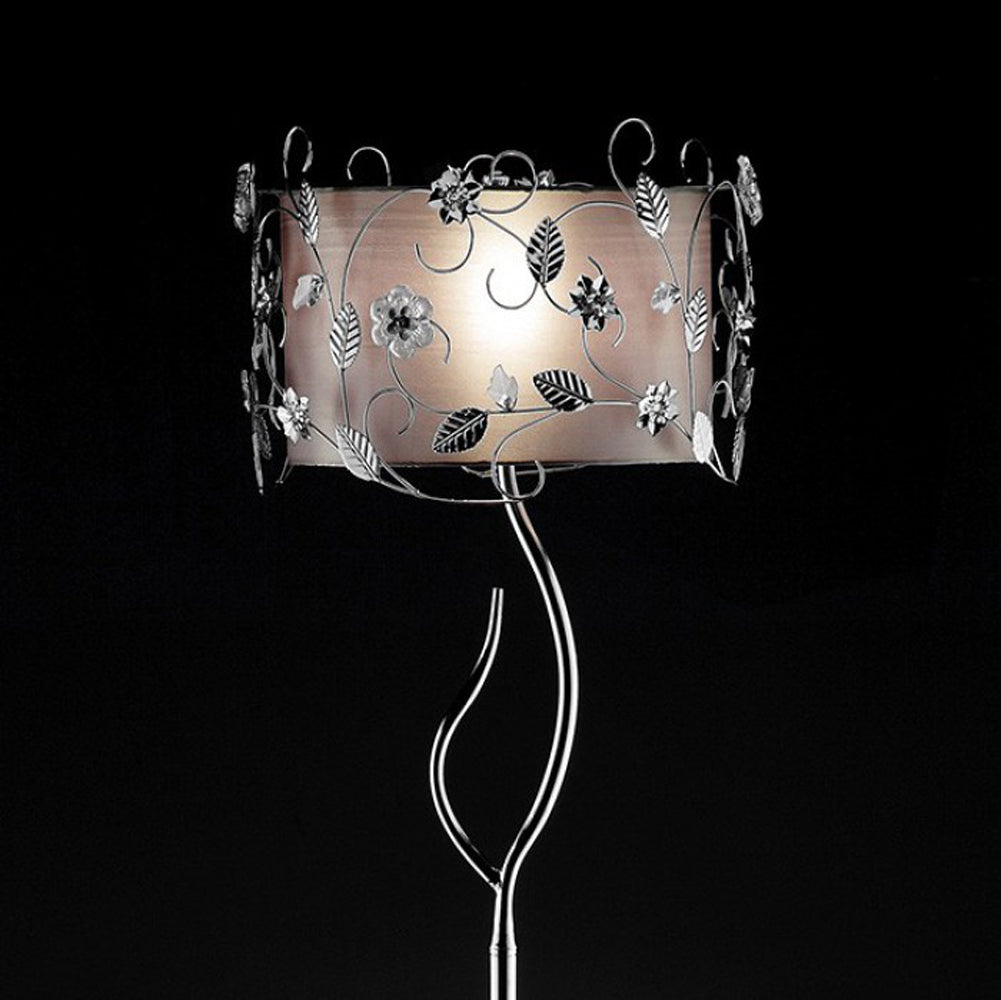 Benzara Elva Traditional Branch-Like Shape Metal Floor Lamp With Floral Wires Wrap Around The Shade