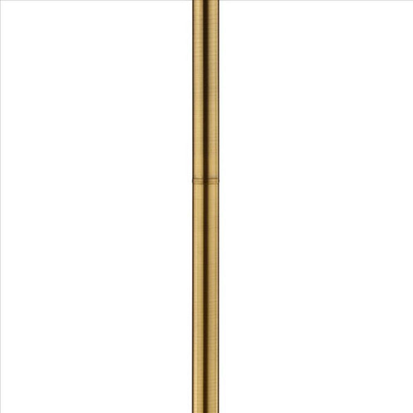 Benzara Gold Floor Lamp With Crystal Orb and Metal Stalk Support