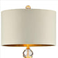 Benzara Gold Floor Lamp With Crystal Orb and Metal Stalk Support