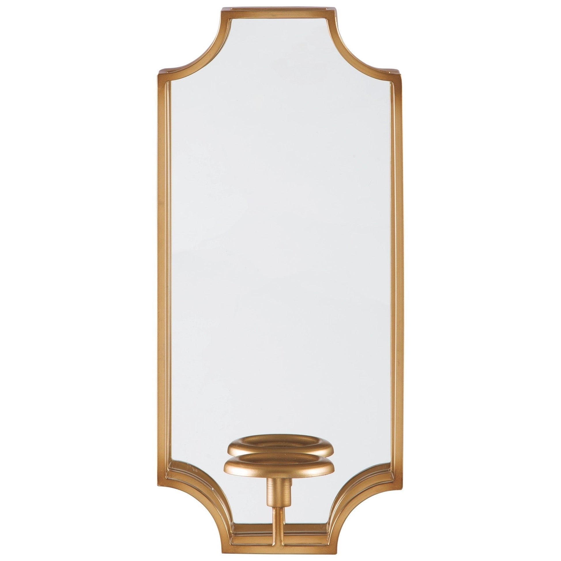 Benzara Gold Metal Frame Wall Sconce With Cut Corner Design