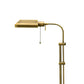 Benzara Gold Metal Rectangular Floor Lamp With Adjustable Pole